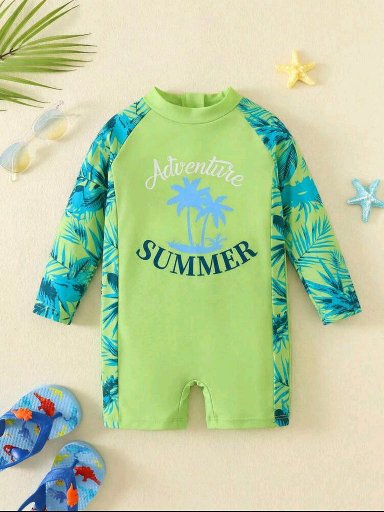 shein swimsuit- kiwi green- baby chick (بدون كاب)