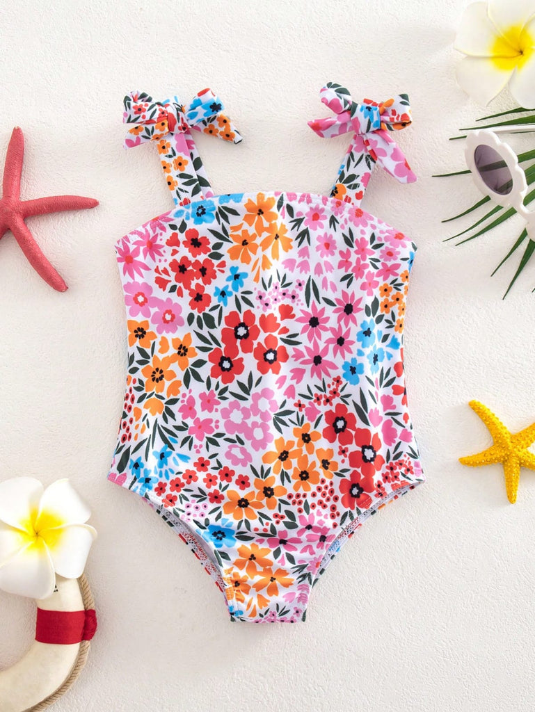 Shein Swimsuit- floral print with bows