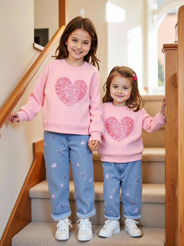 طقم شي ان جينز بينك قلب