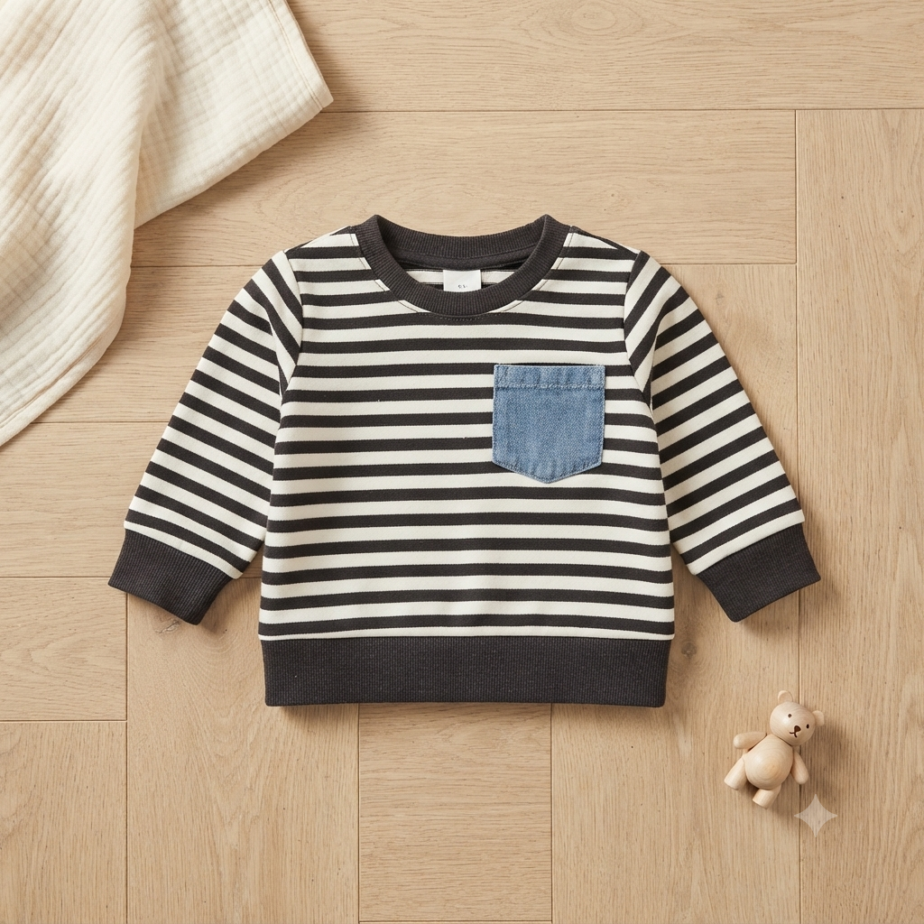 Shein black stripped shirt with bocket