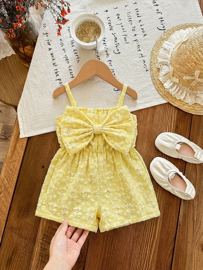 shein yellow jumpsuit with bow