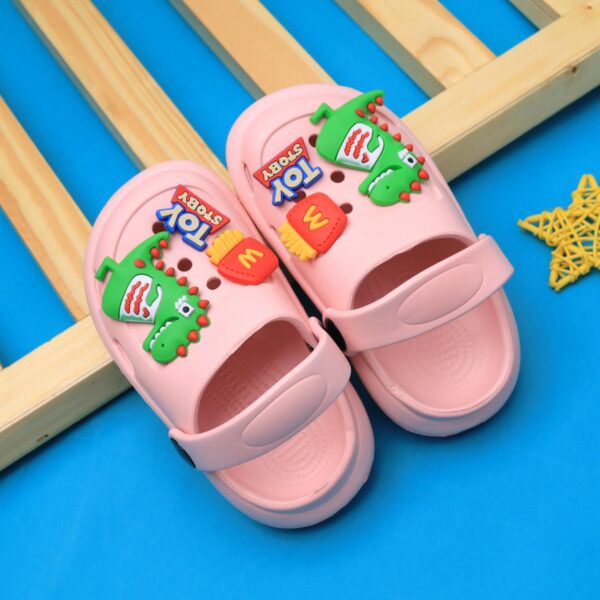 Crocs- pink- dino toy mac