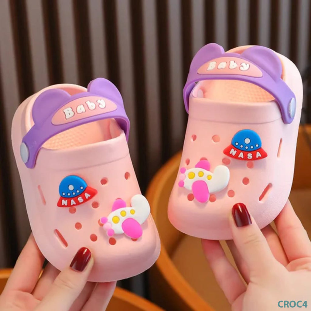 Crocs- pink- plane nasa baby