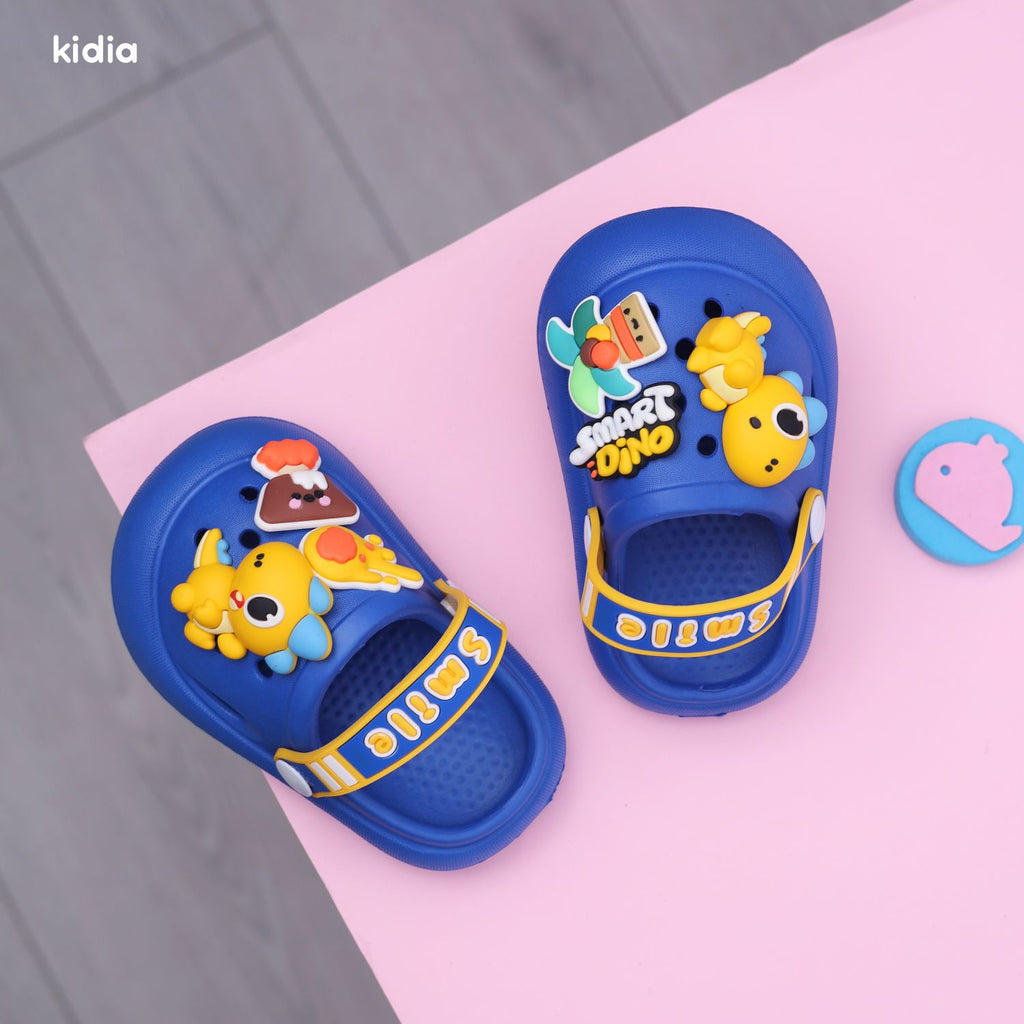 Crocs- blue- dino smile
