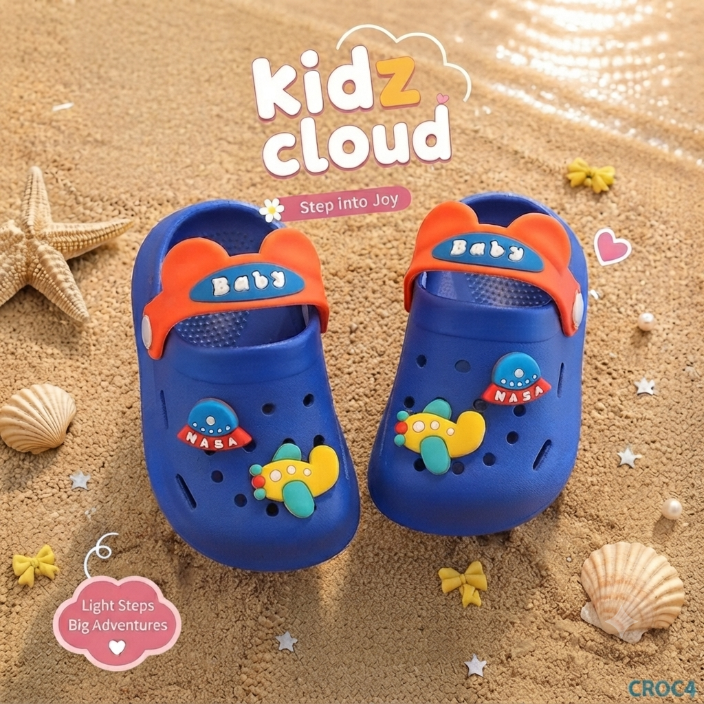 Crocs- blue- plane nasa baby