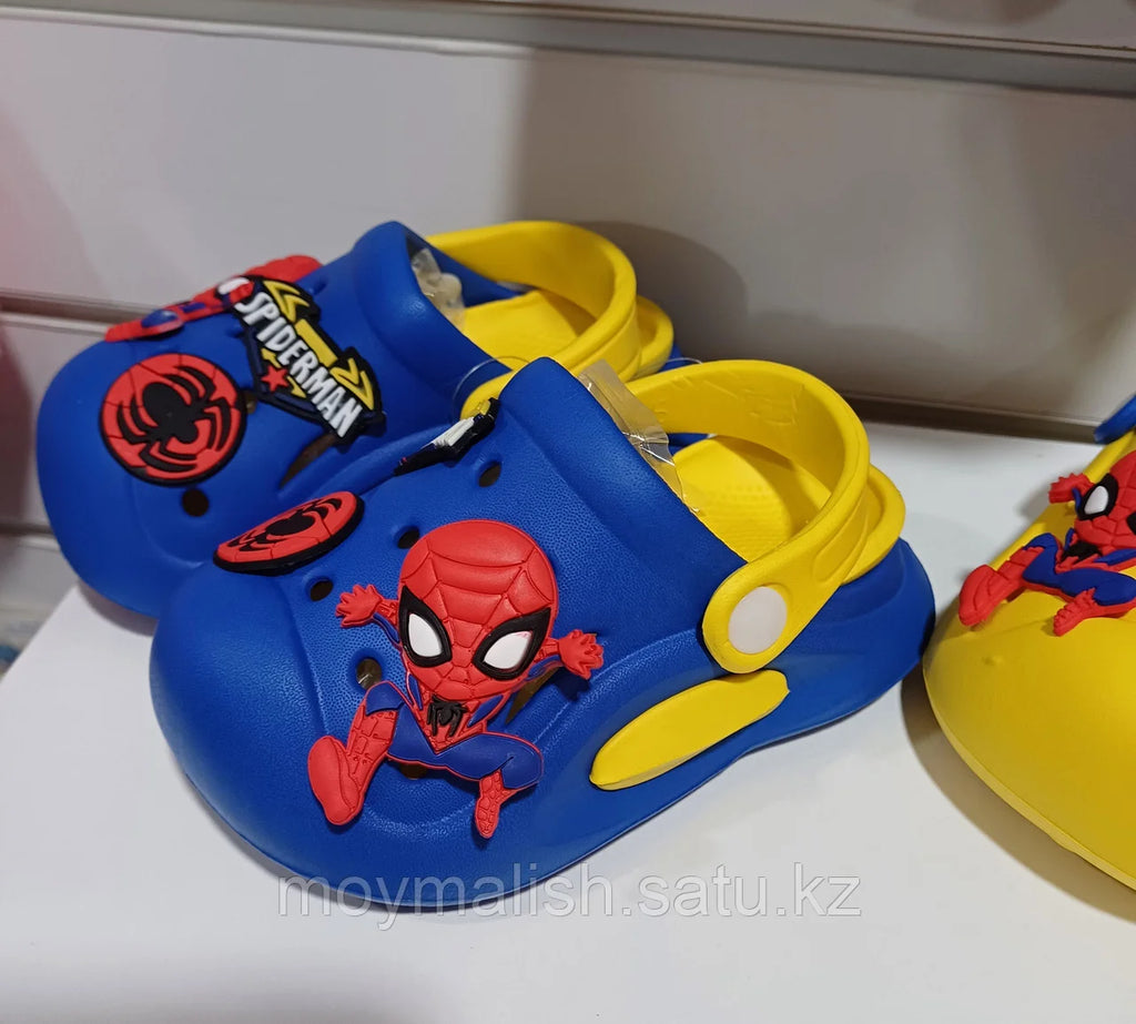 Crocs- blue- spiderman- perforated