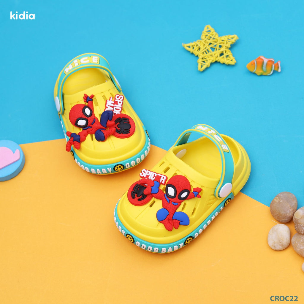 Crocs- yellow- spiderman- nice