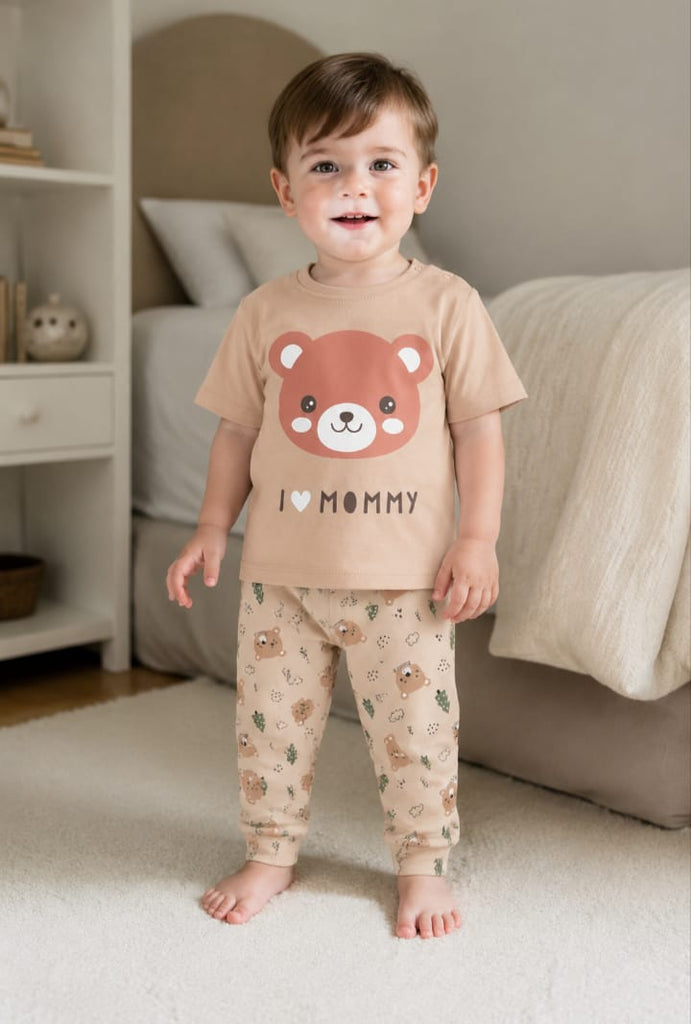 بيجاما بلوتو بني دب mommy