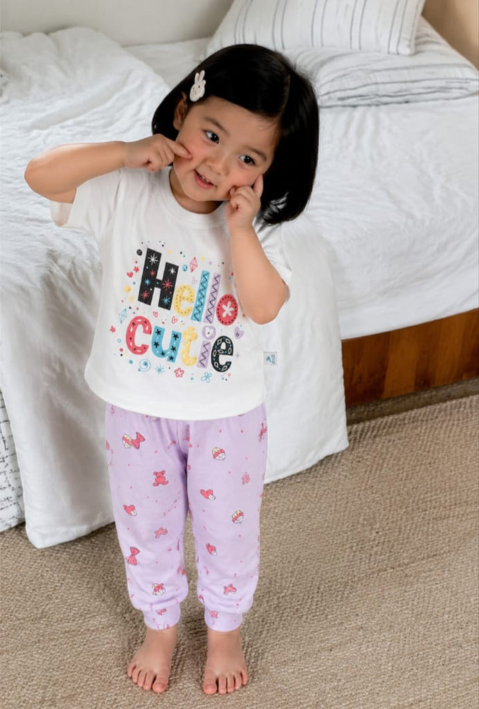 بيجاما بلوتو ابيض hello cute