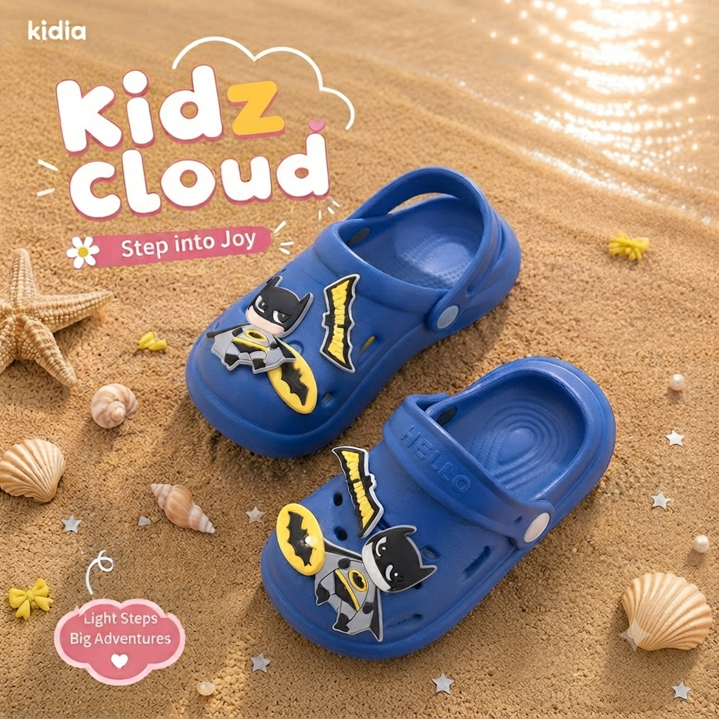 Crocs- blue- plain- batman