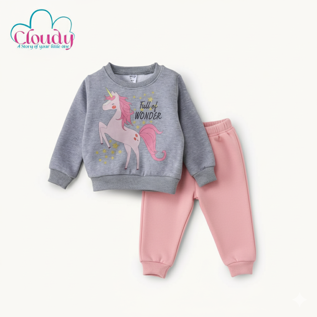 طقم كلاودي جراي*بينك يونيكورن