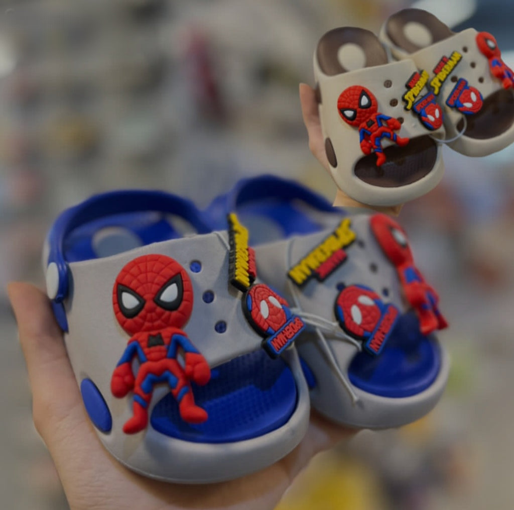 Foam Slides- blue- spiderman
