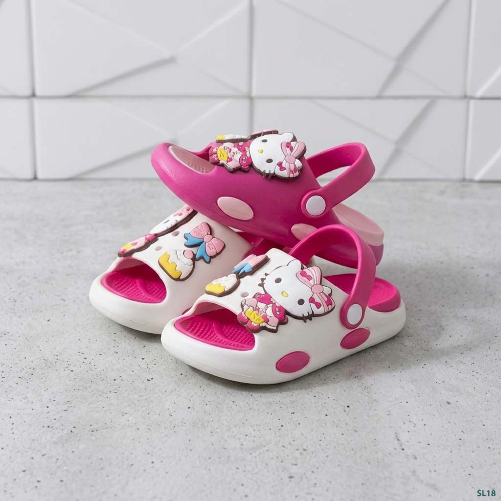 Foam Slides- fuschia- kitty