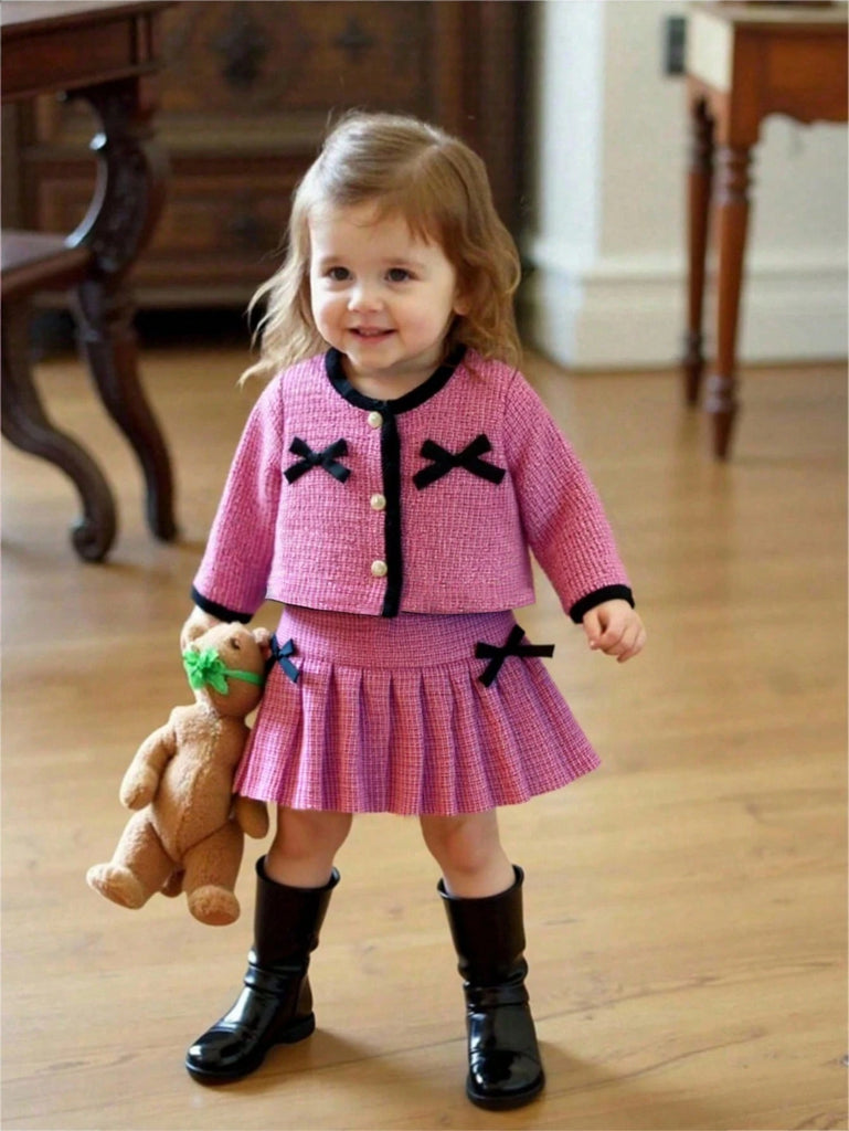 طقم شي ان 2ق فوشيا فيونكات اسود