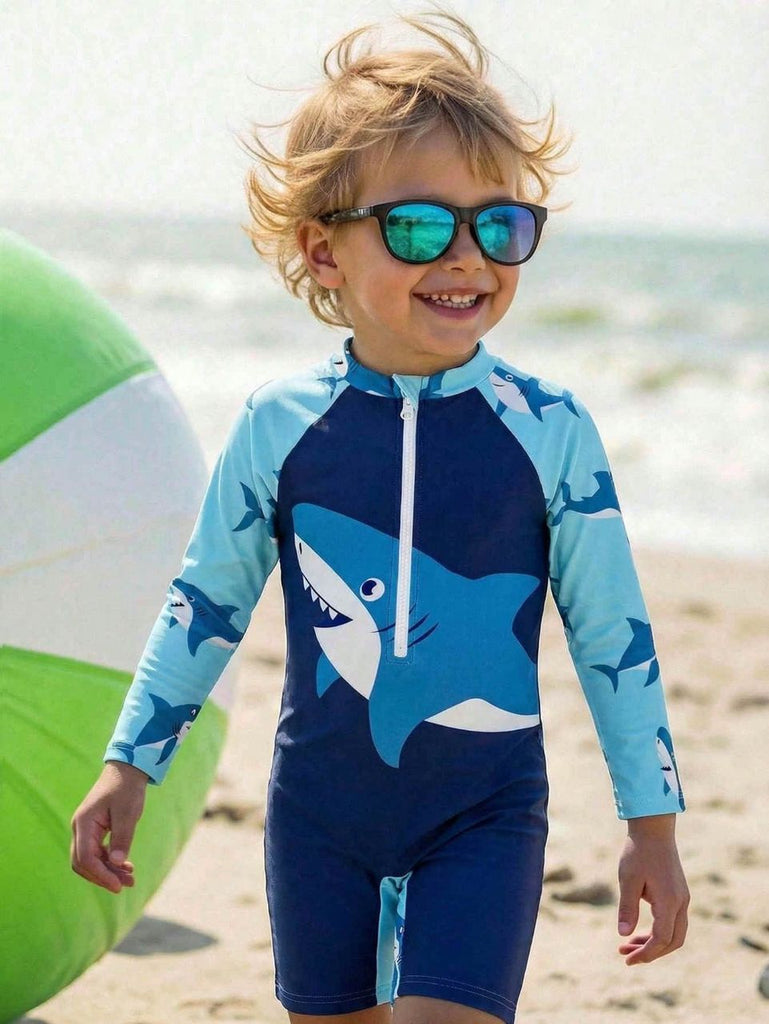 Shein royal blue Swimsuit- long sleeve- shark