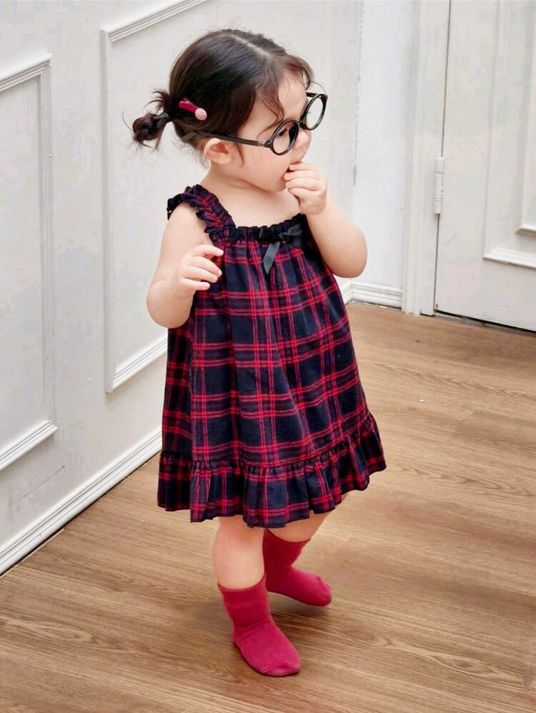 Shein plaid dress- red*black
