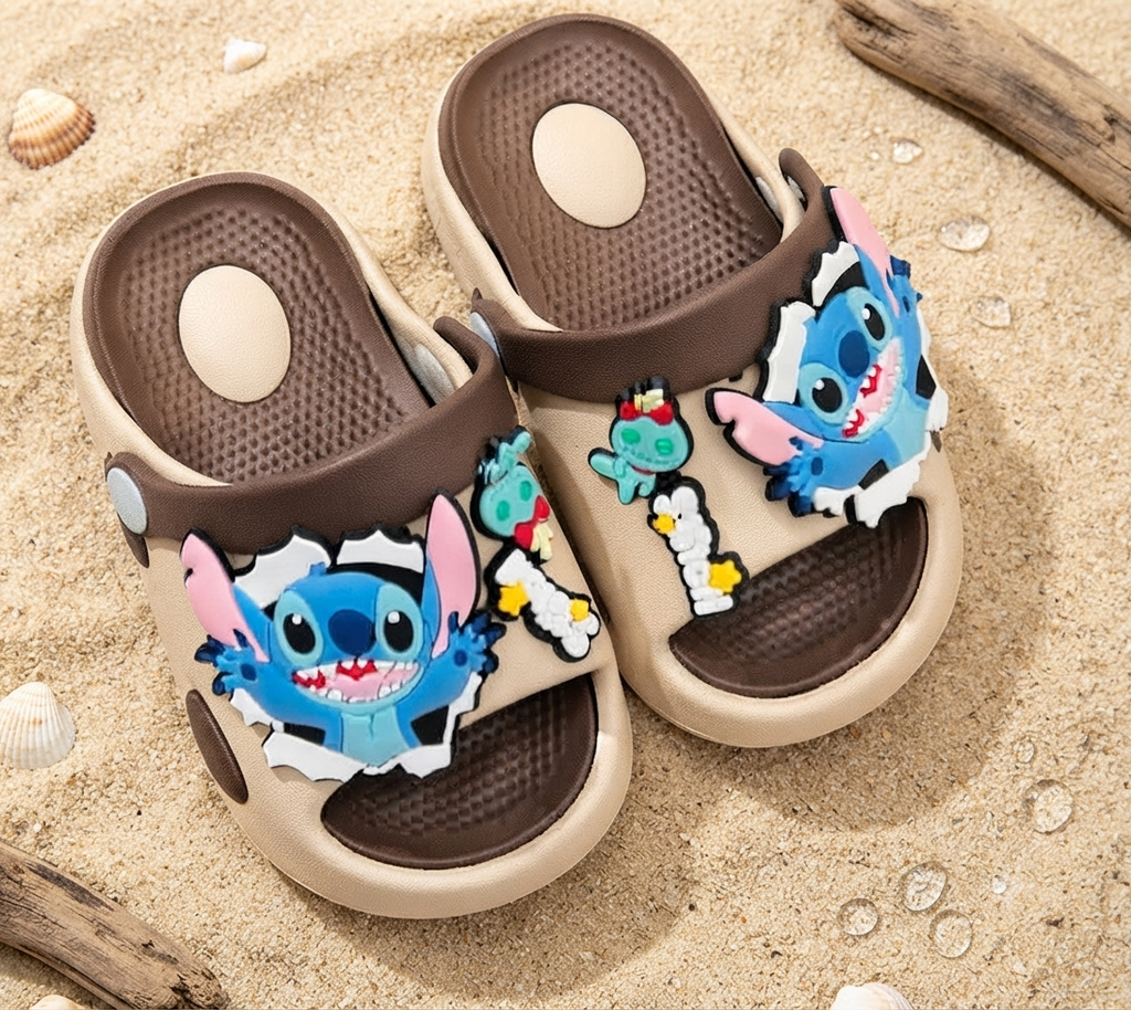 Foam Slides- brown- stitch gift