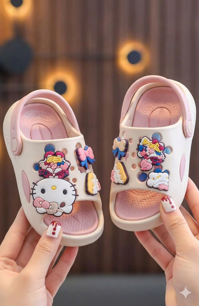 Foam Slides- beige- kitty gift