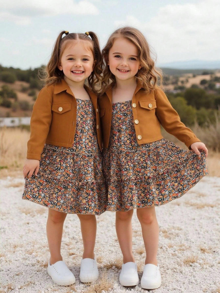 دريس شي ان مشجر +جاكت بني