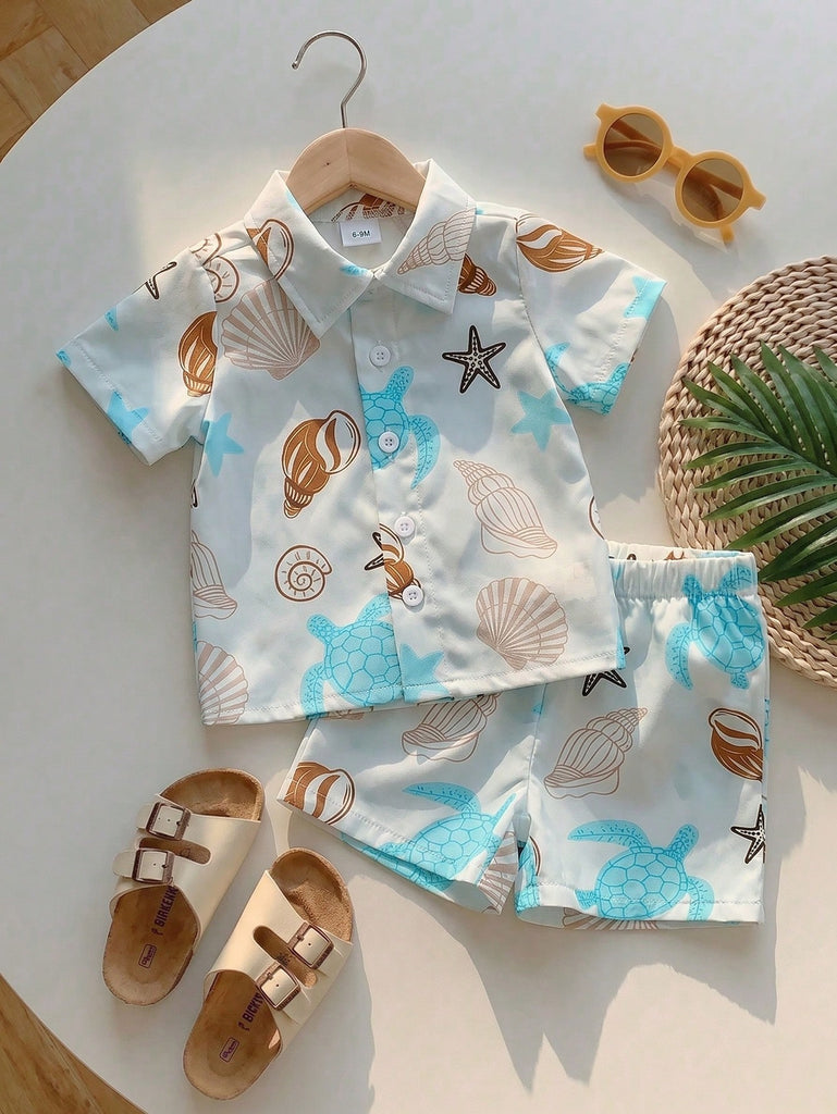 SHEIN 2pcs off-white set- sea print