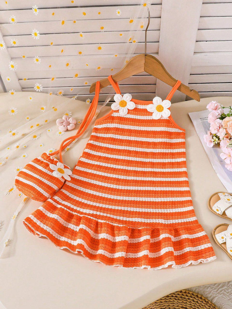 Shein orange suspender dress+ crossbag