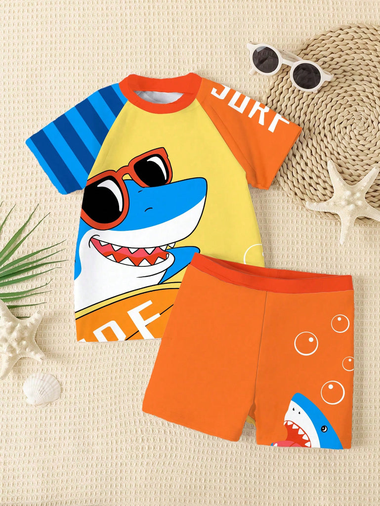 Shein yellow swimsuit- 2pcs- shark/ surf