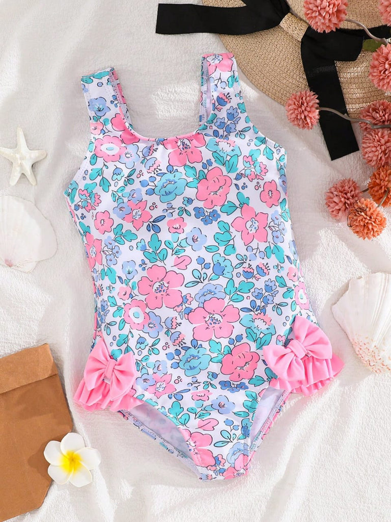 Shein swimsuit- roses print- double bowed