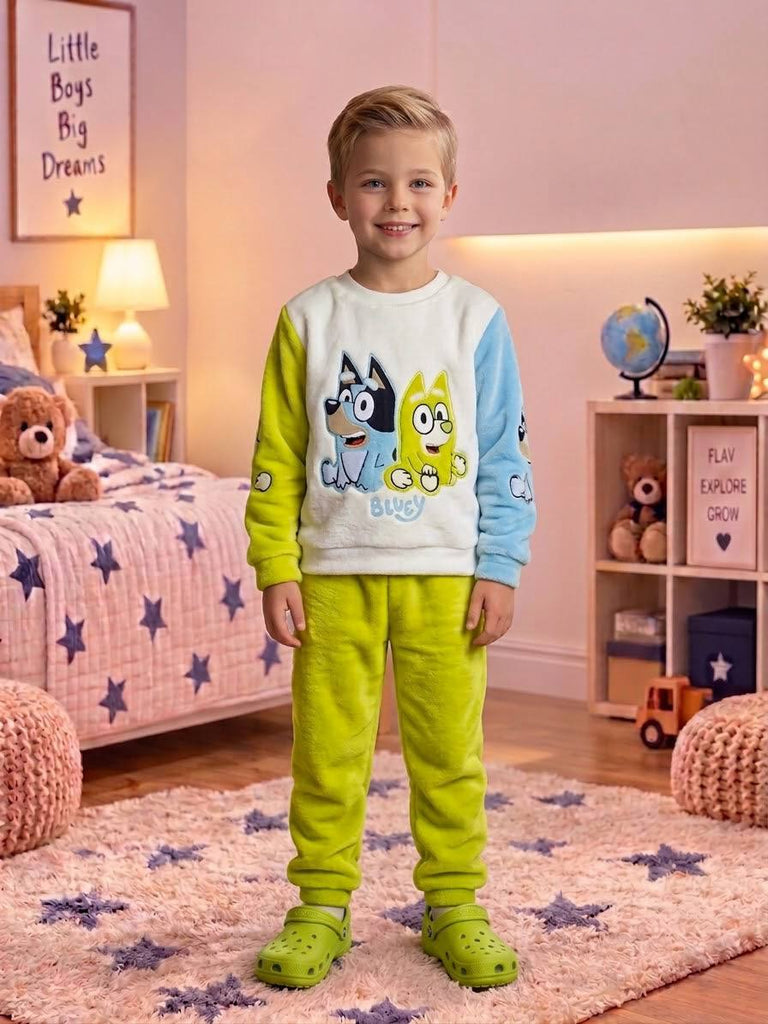 بيجامة بولار ابيض Bluey