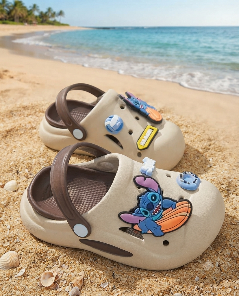Crocs- beige- stitch