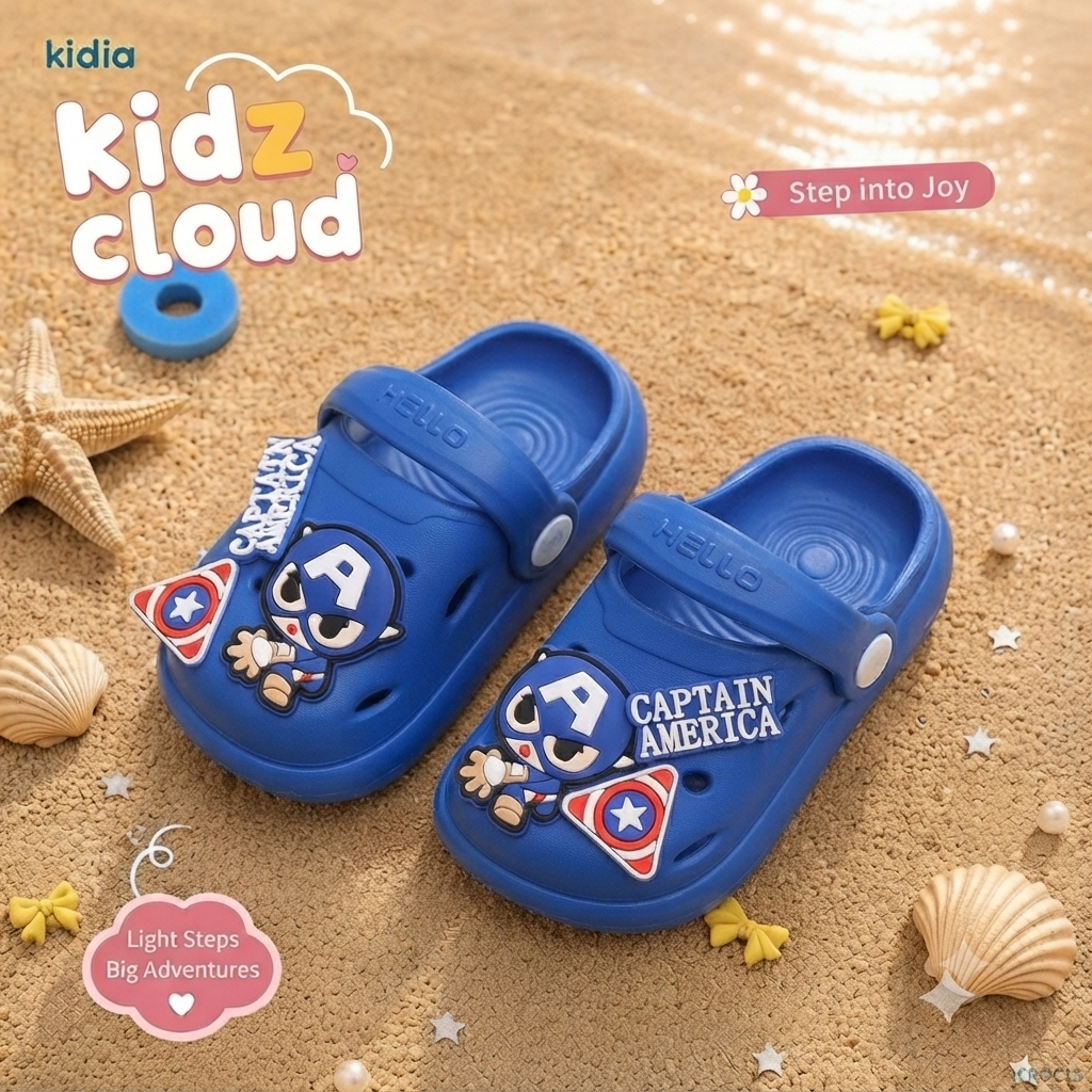 Crocs- blue- captain America