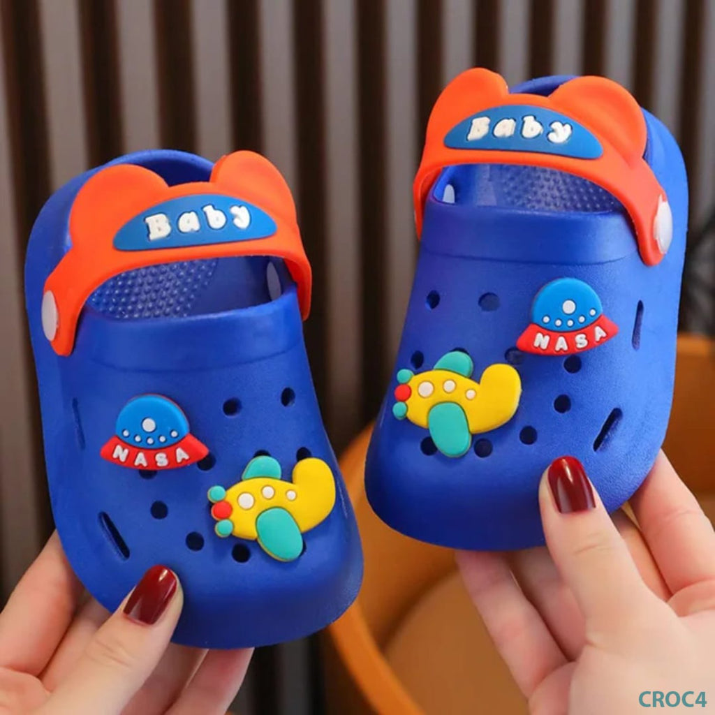 Crocs- blue- plane nasa baby