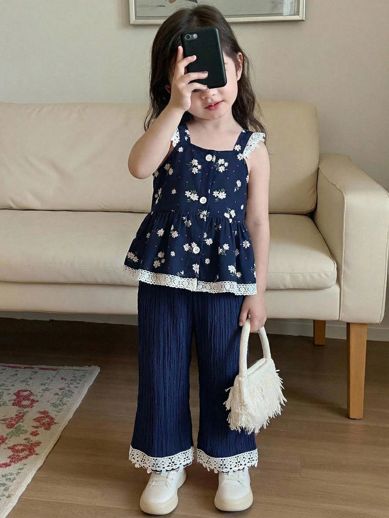 shein royal blue set flowered