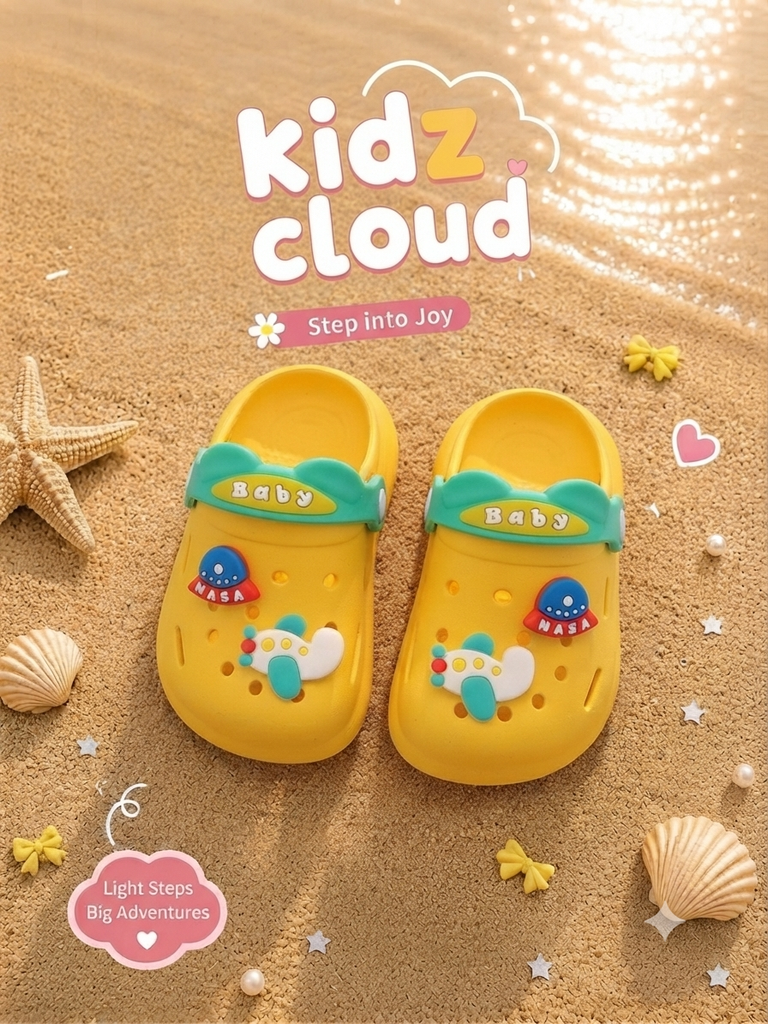 Crocs- yellow- plane nasa baby