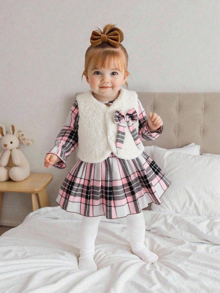 طقم شي ان 3ق بينك فيونكة كاروه