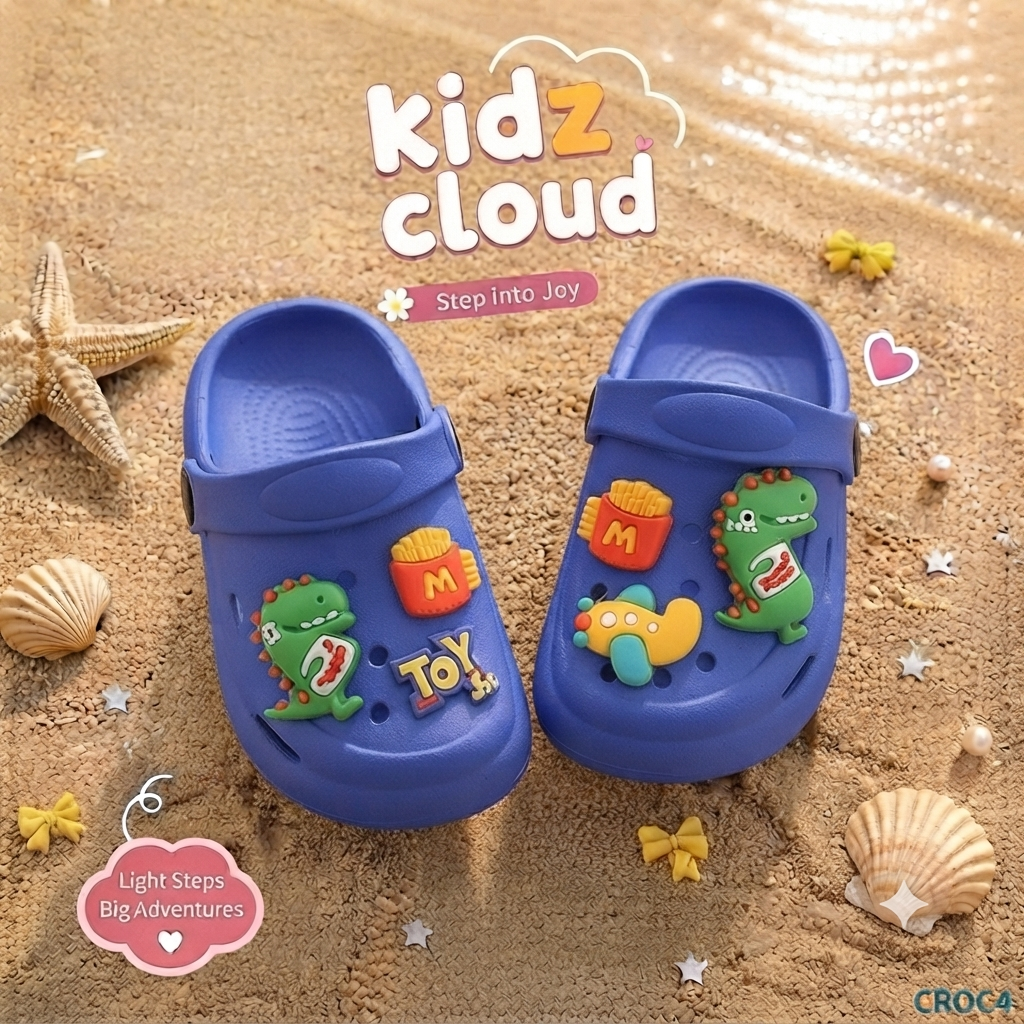 Crocs- blue- dino toy mac