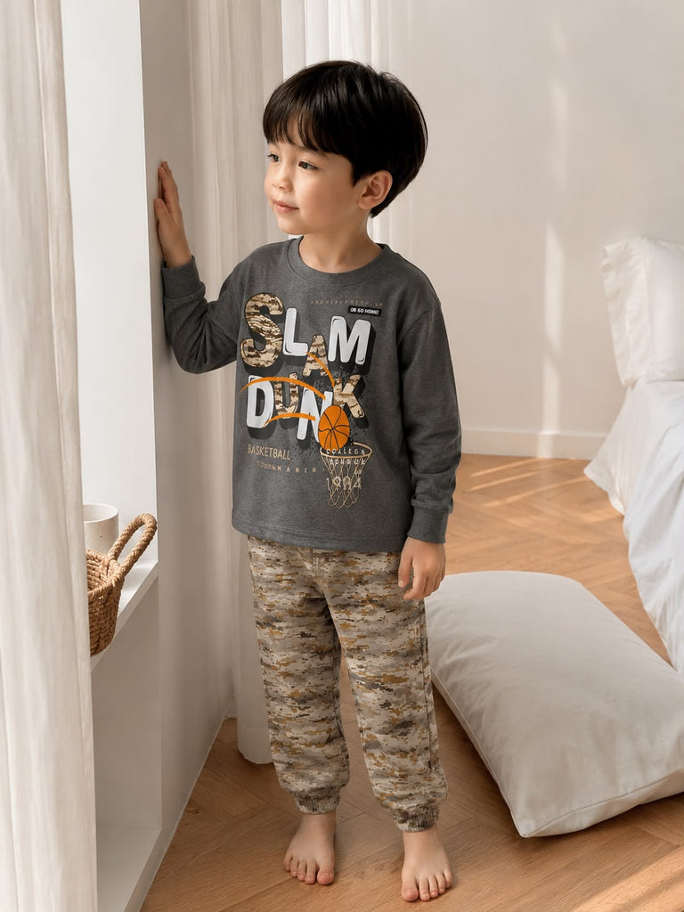 بيجاما H&M رمادي باسكتبول slam dunk
