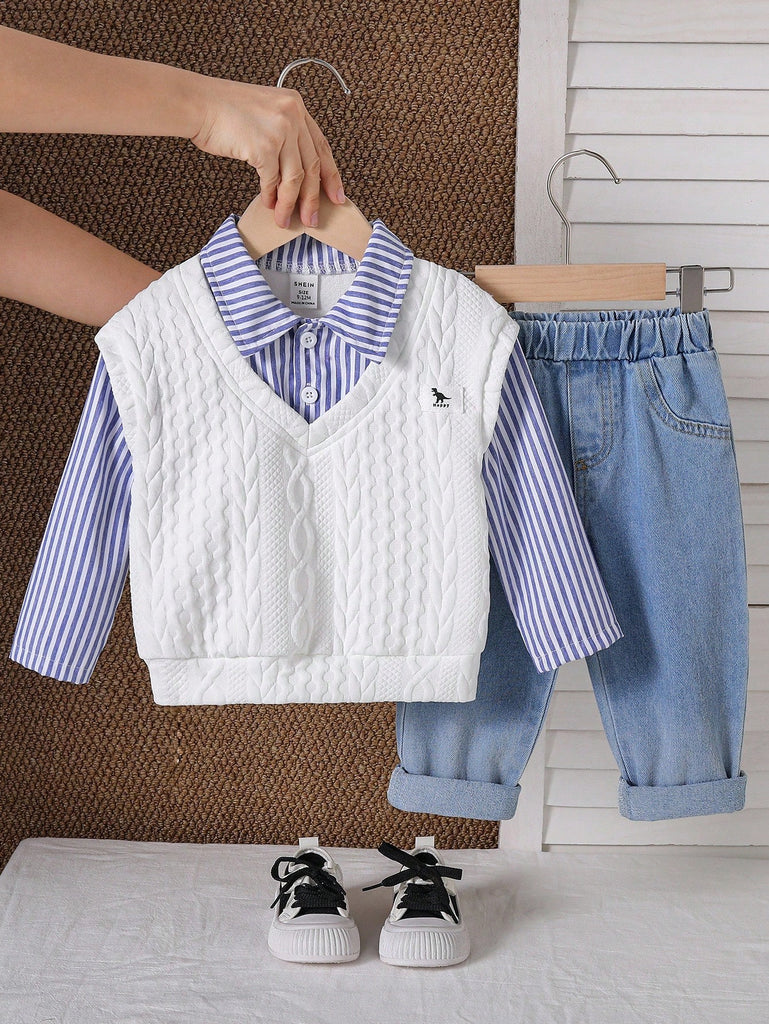 طقم شي ان ابيض بولو قميص لزق