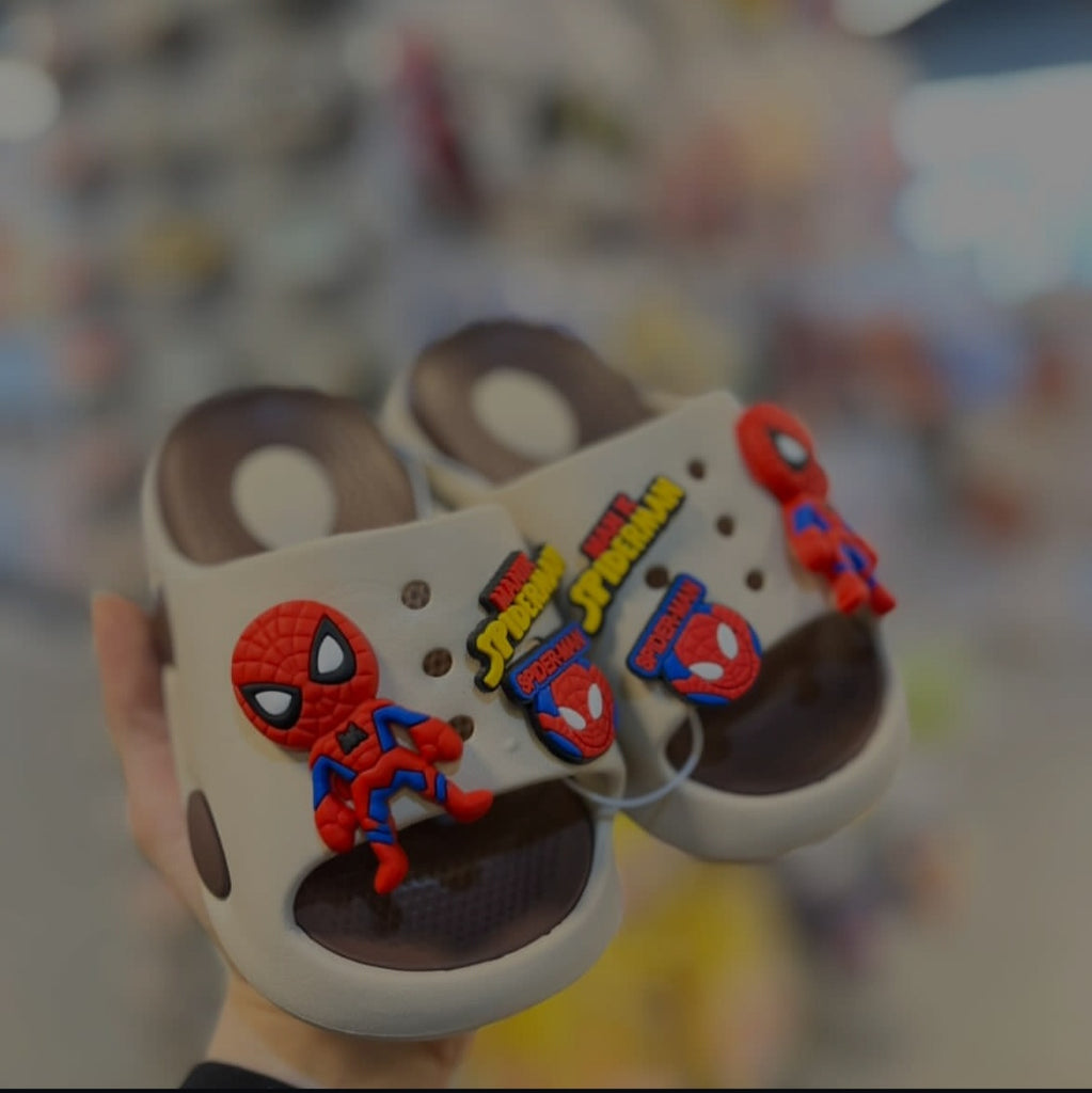 Foam Slides- brown- spiderman