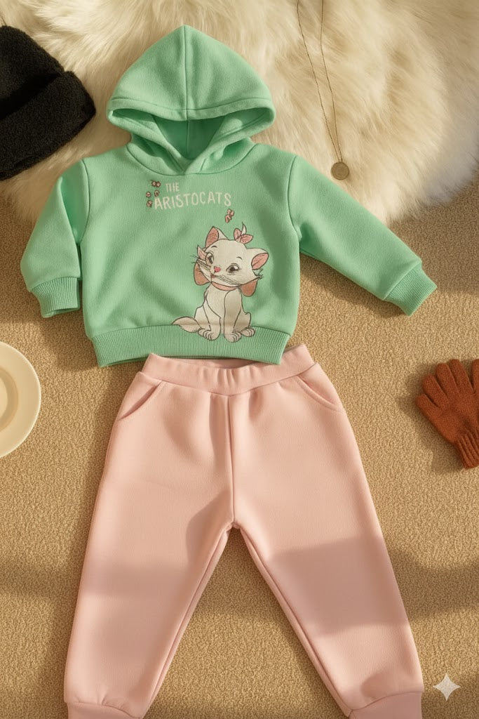 طقم فيروزي*بينك قطة