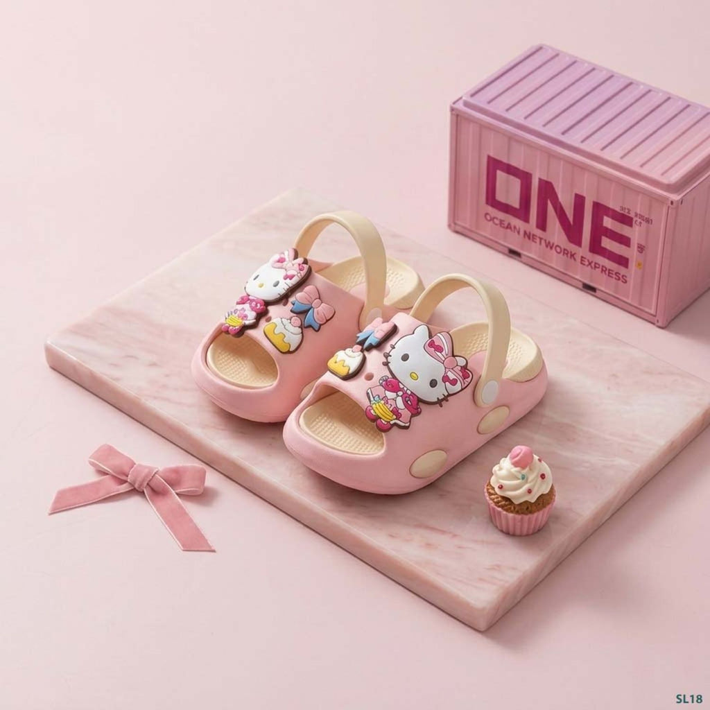Foam Slides- rose- kitty